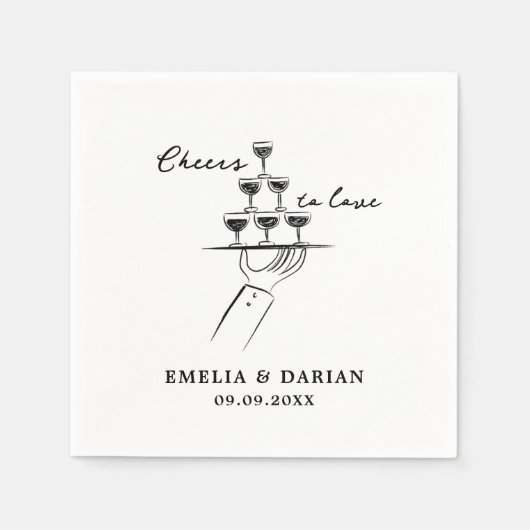 ミニマエレガントリストのNを愛す結婚る応援 スタンダードカクテルナプキン (正面)