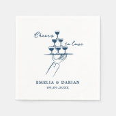 ミニマエレガントリストのNを愛す結婚る応援 スタンダードカクテルナプキン (正面)