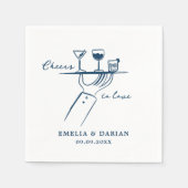 ミニマエレガントリストのNを愛す結婚る応援 スタンダードカクテルナプキン (正面)