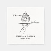 ミニマエレガントリストのNを愛す結婚る応援 スタンダードカクテルナプキン (正面)