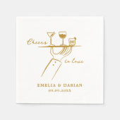 ミニマエレガントリストのNを愛す結婚る応援 スタンダードカクテルナプキン (正面)