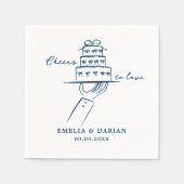 ミニマエレガントリストのNを愛す結婚る応援 スタンダードカクテルナプキン (正面)