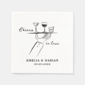 ミニマエレガントリストのNを愛す結婚る応援 スタンダードカクテルナプキン (正面)