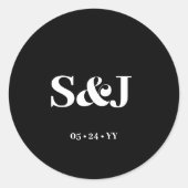 ミニマエレガントリストはっきりしたモノグラム結婚ブラック ラウンドシール (正面)