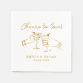 ミニマエレガントリストを愛するカップルの結婚応援 スタンダードカクテルナプキン (正面)