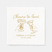 ミニマエレガントリストを愛するカップルの結婚応援 スタンダードカクテルナプキン (正面)