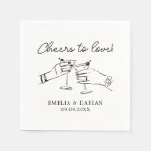 ミニマエレガントリストを愛するカップルの結婚応援 スタンダードカクテルナプキン (正面)