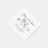 ミニマエレガントリストを愛するカップルの結婚応援 スタンダードカクテルナプキン (角)
