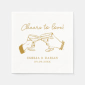 ミニマエレガントリストを愛するカップルの結婚応援 スタンダードカクテルナプキン (正面)