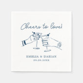 ミニマエレガントリストを愛するカップルの結婚応援 スタンダードカクテルナプキン (正面)