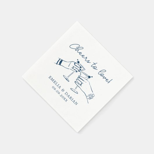 ミニマエレガントリストを愛するカップルの結婚応援 スタンダードカクテルナプキン (角)