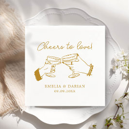 ミニマエレガントリストを愛するカップルの結婚応援 スタンダードカクテルナプキン