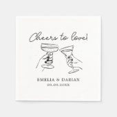 ミニマエレガントリストを愛するカップルの結婚応援 スタンダードカクテルナプキン (正面)