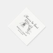 ミニマエレガントリストを愛するカップルの結婚応援 スタンダードカクテルナプキン (角)