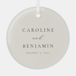 ミニマエレガントリストアイボリークリームカリフ結婚ィズ ガラスオーナメント
