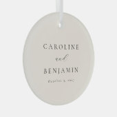 ミニマエレガントリストアイボリークリームカリフ結婚ィズ ガラスオーナメント (正面右)