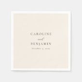 ミニマエレガントリストアイボリークリームカリフ結婚ィズ スタンダードカクテルナプキン (正面)