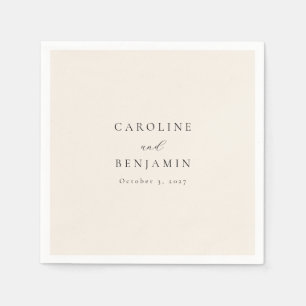 ミニマエレガントリストアイボリークリームカリフ結婚ィズ スタンダードカクテルナプキン