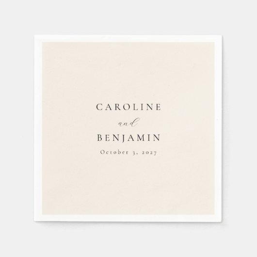 ミニマエレガントリストアイボリークリームカリフ結婚ィズ スタンダードカクテルナプキン (正面)