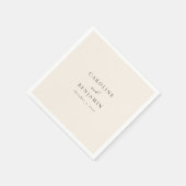 ミニマエレガントリストアイボリークリームカリフ結婚ィズ スタンダードカクテルナプキン (角)