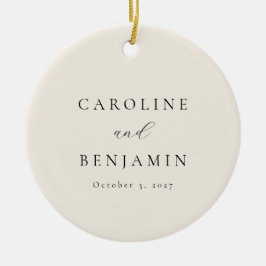 ミニマエレガントリストアイボリークリームカリフ結婚ィズ セラミックオーナメント