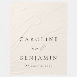 ミニマエレガントリストアイボリークリームカリフ結婚ィズ フリースブランケット