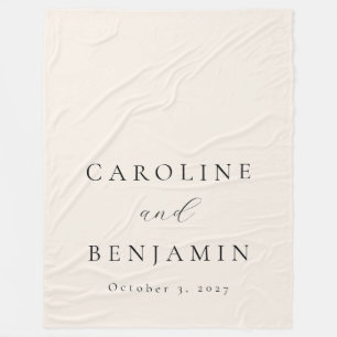 ミニマエレガントリストアイボリークリームカリフ結婚ィズ フリースブランケット