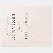 ミニマエレガントリストアイボリークリームカリフ結婚ィズ フリースブランケット (正面(横))