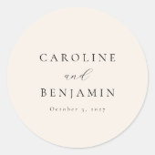 ミニマエレガントリストアイボリークリームカリフ結婚ィズ ラウンドシール (正面)
