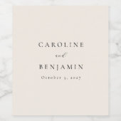 ミニマエレガントリストアイボリークリームカリフ結婚ィズ ワインラベル (シングルラベル)