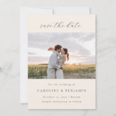 ミニマエレガントリストアイボリー書結婚の写真 セーブザデート (正面)