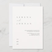ミニマエレガントリストアイボリー結婚の詳細バック 招待状 (正面)