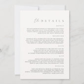 ミニマエレガントリストアイボリー結婚の詳細バック 招待状 (裏面)
