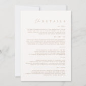 ミニマエレガントリストアイボリー結婚の詳細バック 招待状 (裏面)