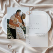 ミニマエレガントリストアイボリー結婚ズベリム招待状 ベラム紙招待状