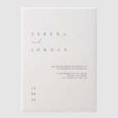 ミニマエレガントリストアイボリー結婚ズベリム招待状 ベラム紙招待状 (正面)