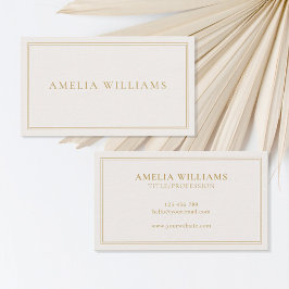 ミニマエレガントリストアイボリー金ゴールド縁ど2 名刺