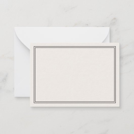 ミニマエレガントリストアイボリー3文字モノグラム ノートカード (裏面)