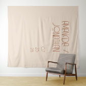 ミニマエレガントリストアーモンドパステル結婚の背景 タペストリー (インサイチュ(横))