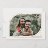 ミニマエレガントリストアールデコラインアートフォト結婚ズ セーブザデート (正面)