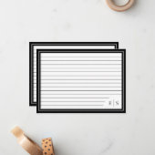 ミニマエレガントリストイニシャルモノグラムのルールドインデックス ノートカード (正面/裏面インサイチュ)