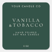 ミニマエレガントリストエメラルドグリーンキャンドルラベル スクエアシール (正面)