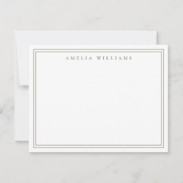 ミニマエレガントリストオリーブグリーン縁ど2 ノートカード