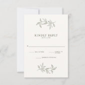ミニマエレガントリストオリーブ&アイボリー結婚ズ 出欠カード (裏面)