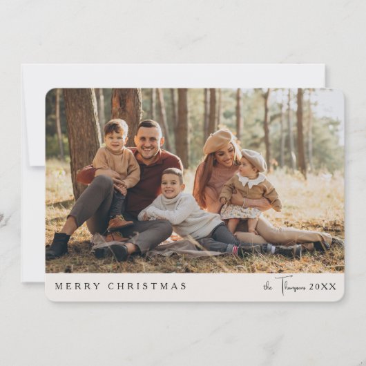 ミニマエレガントリストカスタムのクリスマスシンプル写真 シーズンカード (正面)