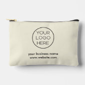 ミニマエレガントリストカスタムのビジネスロゴ |クリーム アクセサリーポーチ (正面)