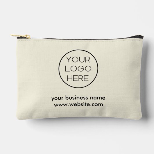 ミニマエレガントリストカスタムのビジネスロゴ |クリーム アクセサリーポーチ (正面)