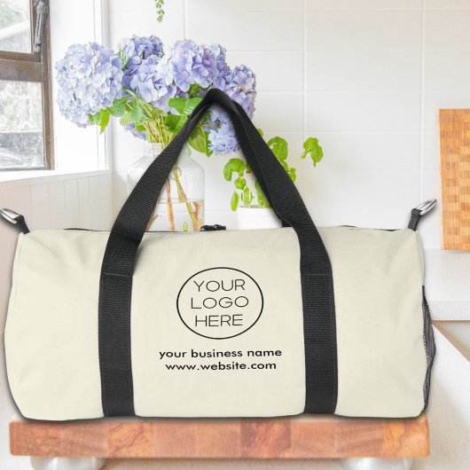 ミニマエレガントリストカスタムのビジネスロゴ |ベージュ ダッフルバッグ