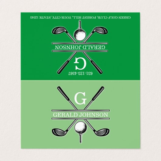 ミニマエレガントリストカスタムゴルフモノグラム 名刺 (外部フラット)