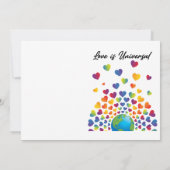 ミニマエレガントリストカラフルレインボーハートデザイン 招待状 (裏面)